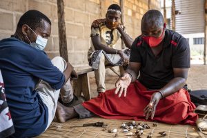 Traditional healer during a session Traditional healer during a session