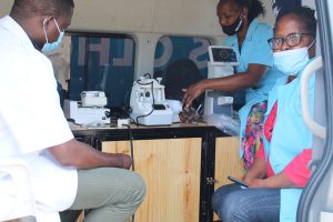 Inside the fully equiped van. Inside the fully equipped van.